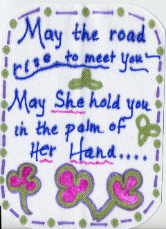 Altar cloth piece donated by a woman in the midwest